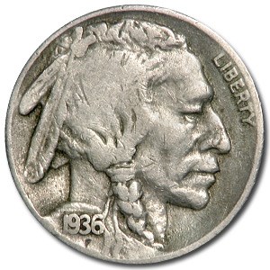 1936-S Buffalo Nickel Good+ 1936-S Buffalo Nickel Good+